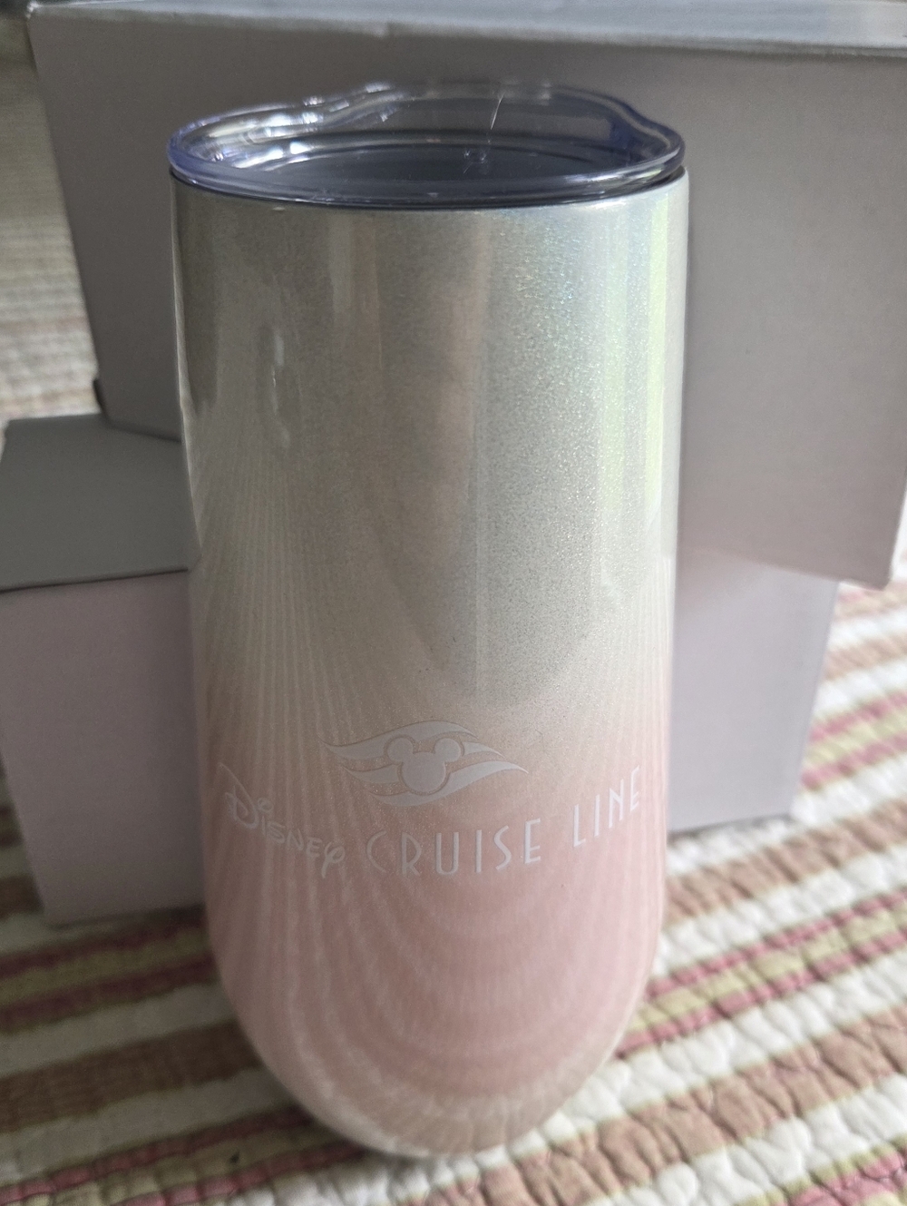 Disney Cruise Line Iridescent Ombre Tumblers- Pink & Pearl Set Of 2